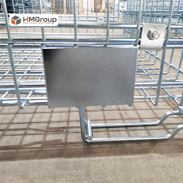 folding storage steel wire mesh container for wine